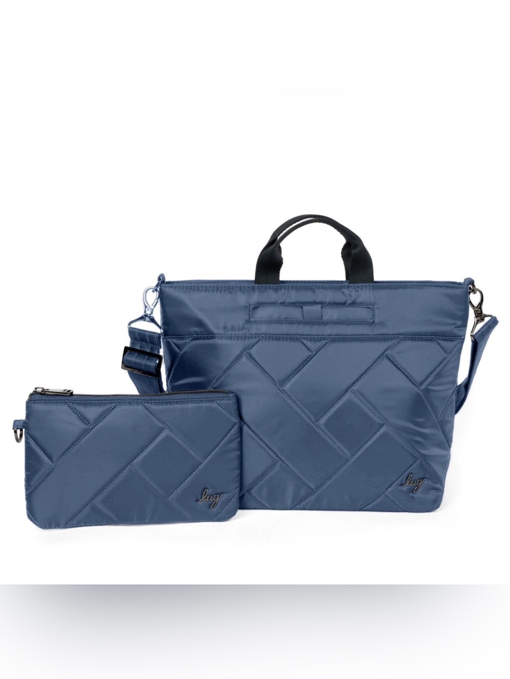Lug Tenor 2 pc Crossbody Tote with extra pouch. Indigo Blue. NWT - Picture 2 of 6